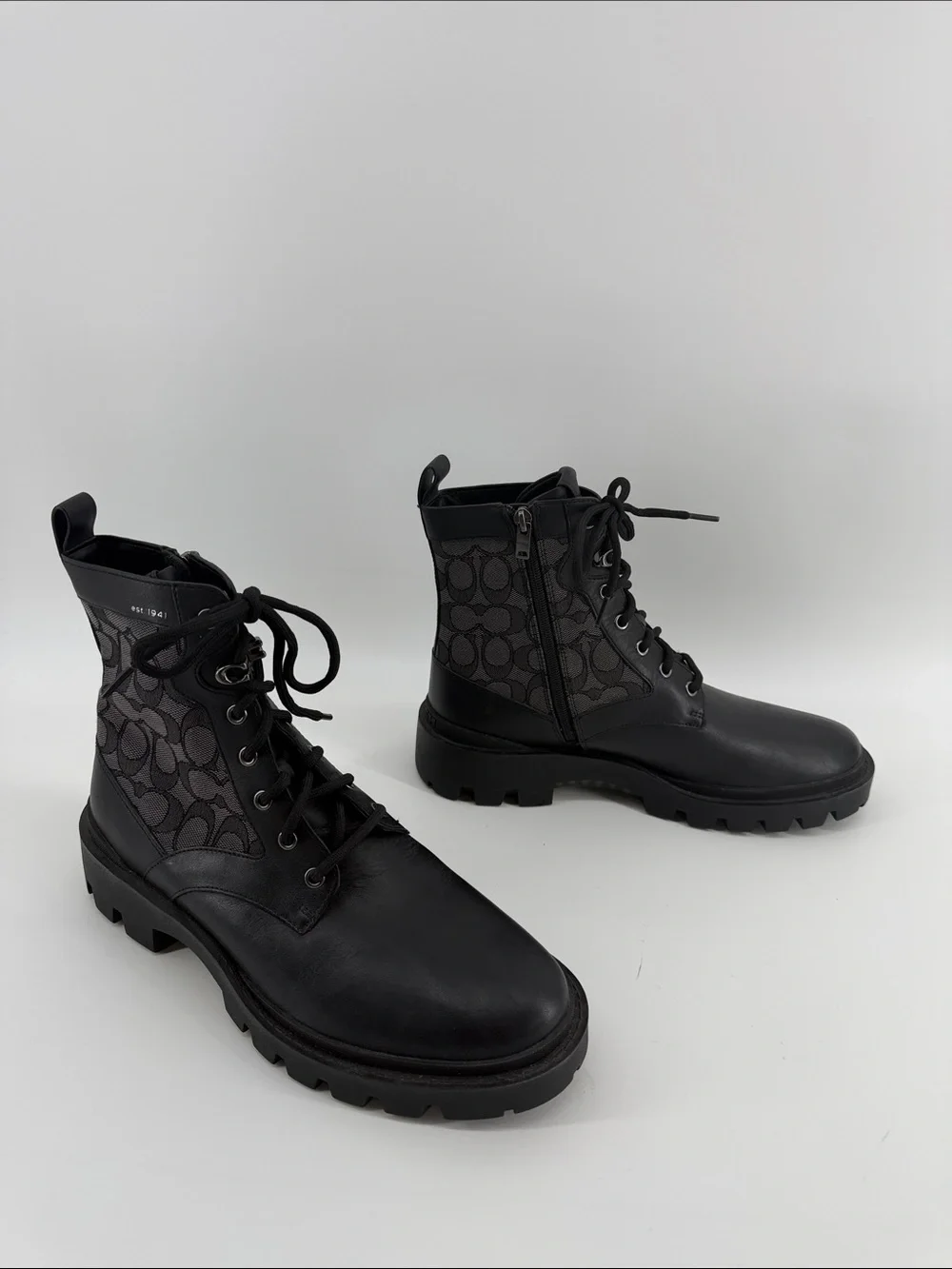 Coach Men's CitySole Leather and Signature Jacquard Boot 9.5D S69